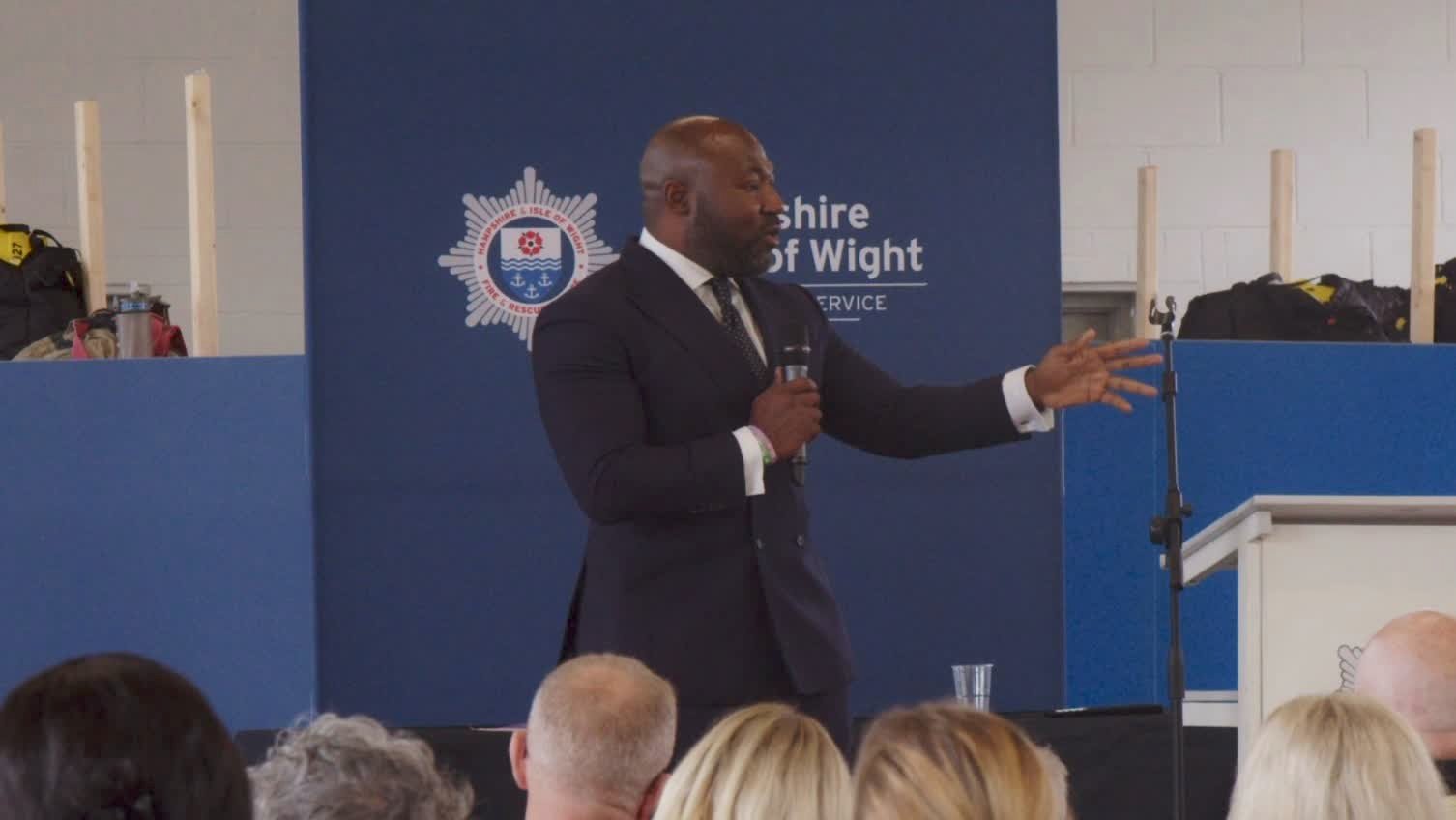 A speaker addressing an audience at the Black History Month South launch event